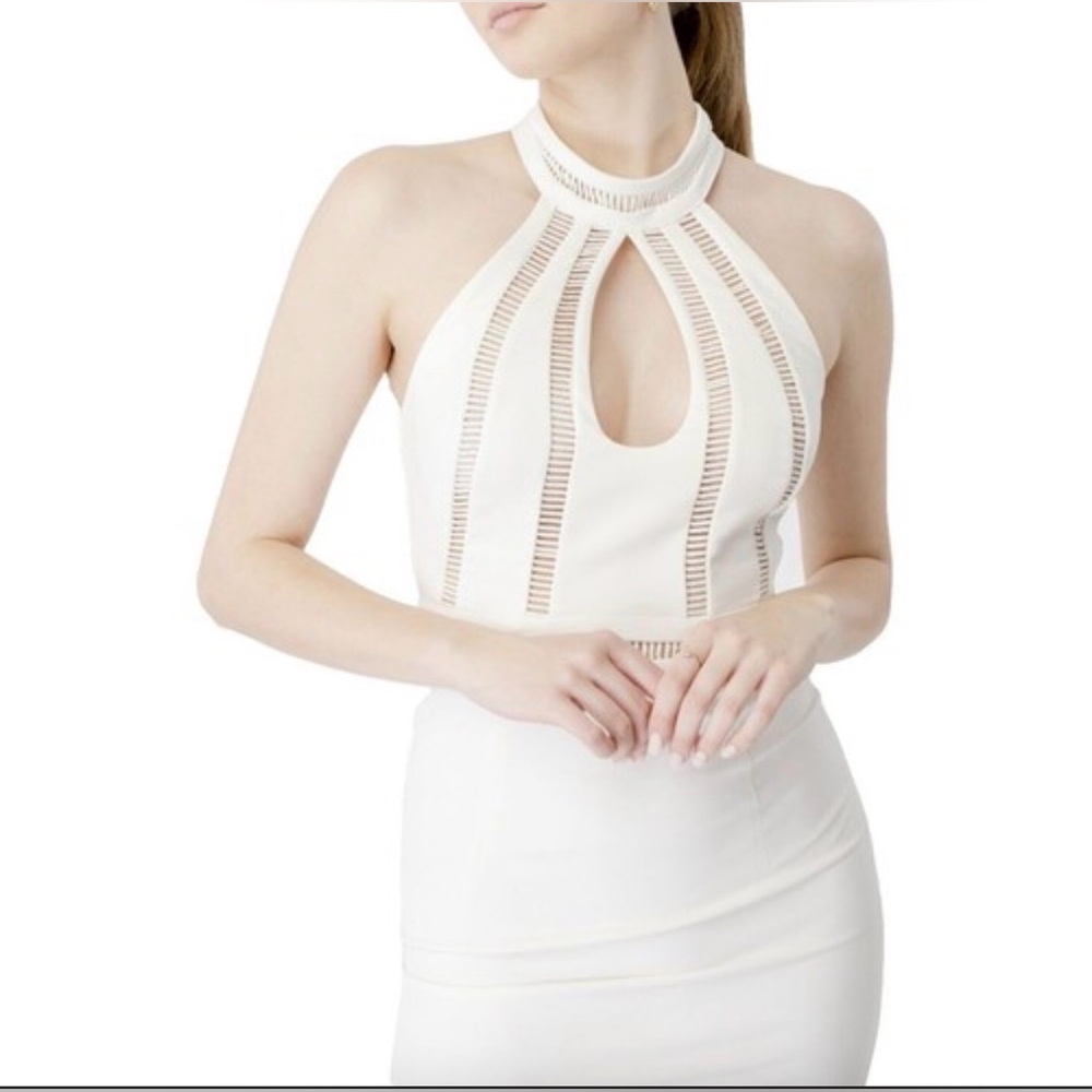 Bardot Mirela Midi Sheath Dress White Womens 8 Large